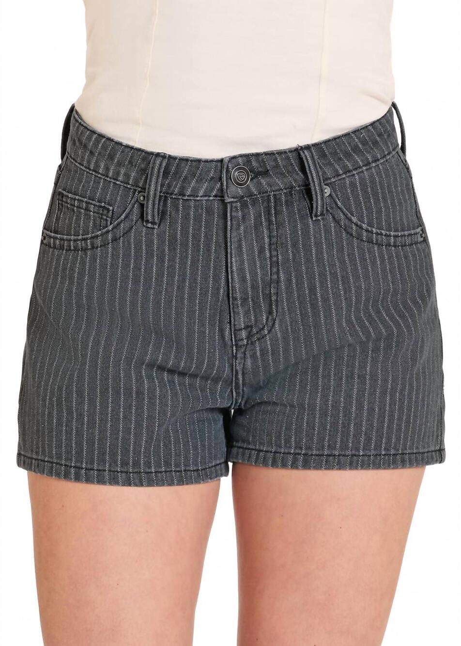 NEW ROCK & ROLL DENIM pinstripe short in black